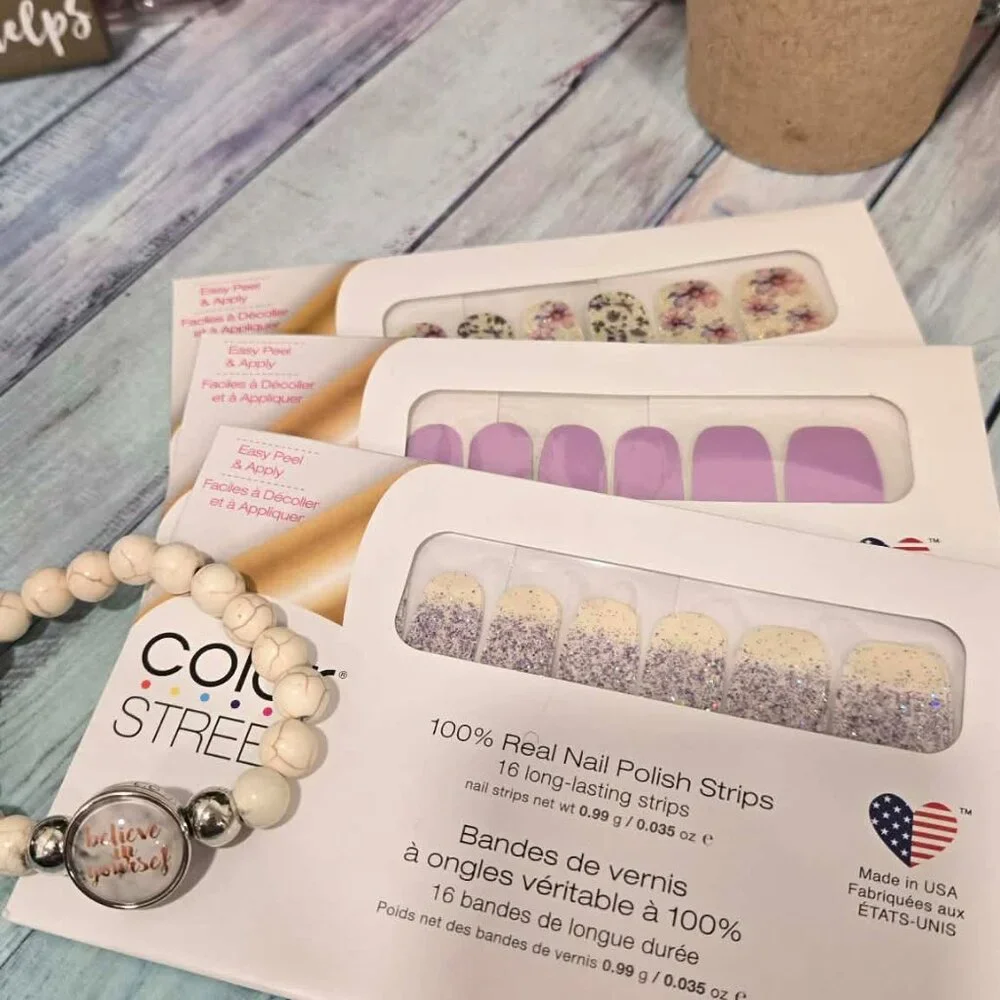 Color Street Purple Press on Nail Design Bundle